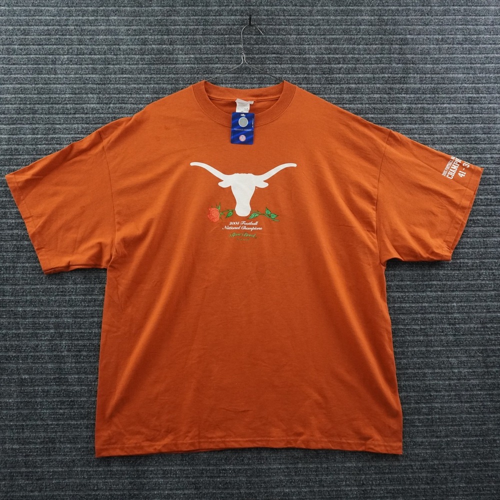 Viatran Texas Longhorns T-Shirt 2XL Orange 2005 National Champions Rose Bowl
